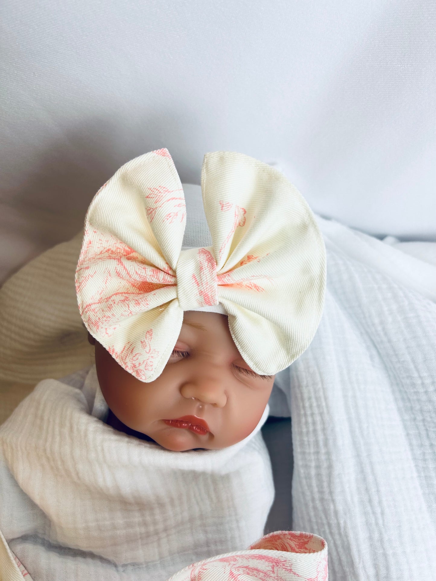 Girl Newborn Baby Bow Hats 100% knit Cotton