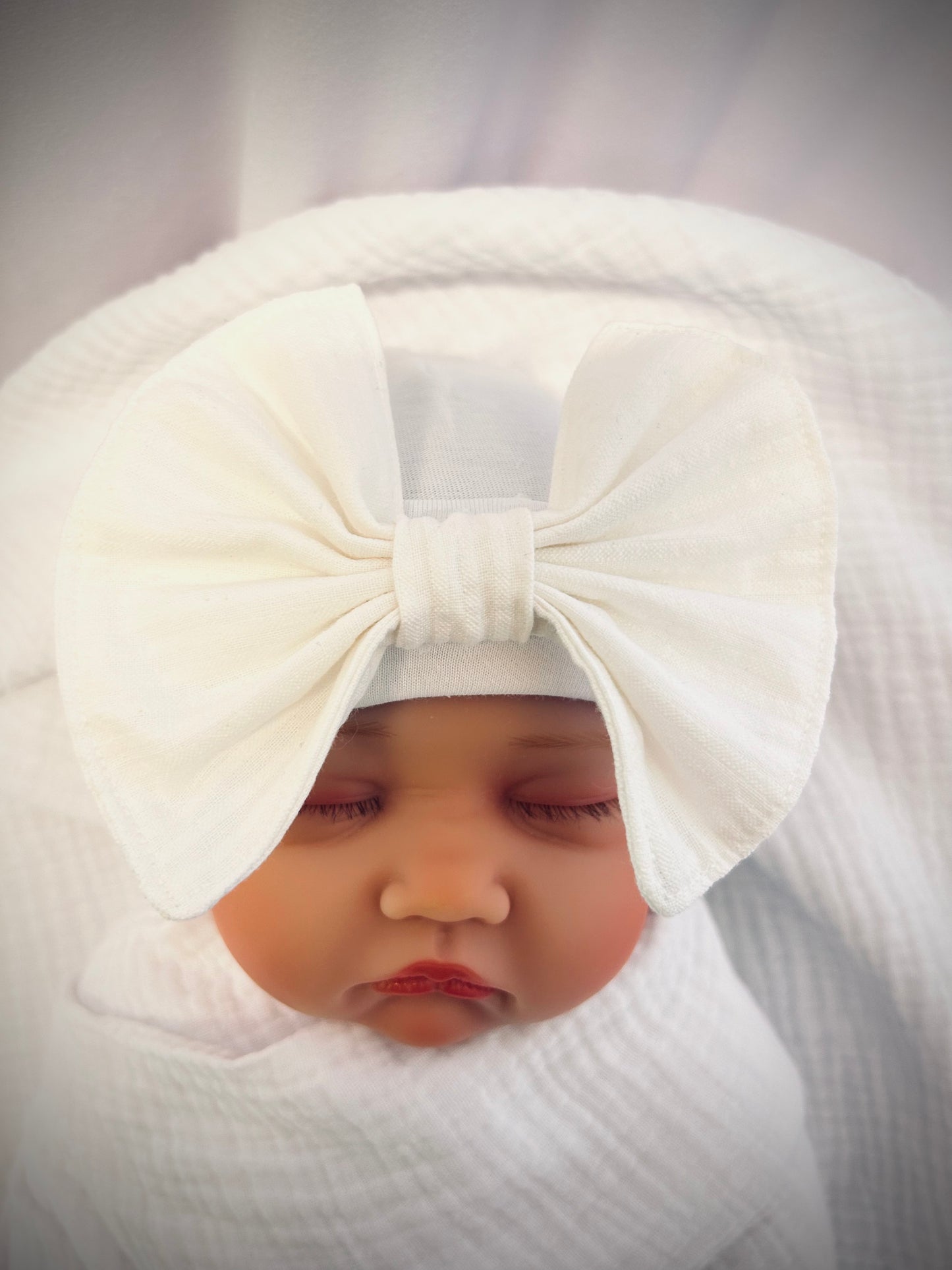 Girl Newborn Baby Bow Hats 100% knit Cotton